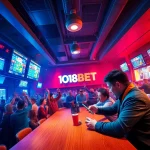 Enthusiastic sports fans enjoying live betting at 188BET in a vibrant sports bar.