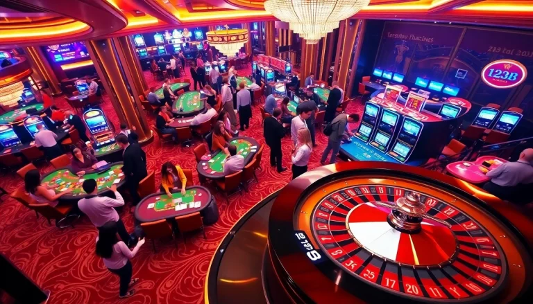 Enjoy thrilling gaming action at Trang chủ 123B with exciting casino tables and players in action.