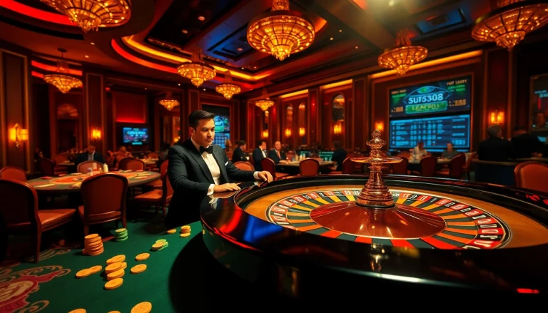 Supertkb88 features an exhilarating roulette game filled with vibrant colors and high-stakes excitement.