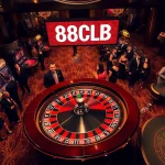 Players celebrate wins at the thrilling 88CLB roulette wheel in a vibrant casino.