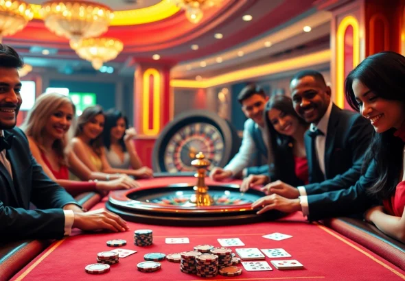 FB88 poker table with players enjoying a thrilling casino experience.