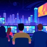Players enjoying a variety of game online experiences on their screens, showcasing thrilling multiplayer action.