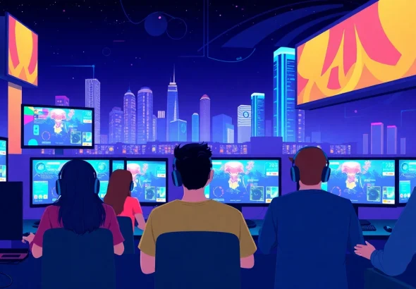 Players enjoying a variety of game online experiences on their screens, showcasing thrilling multiplayer action.